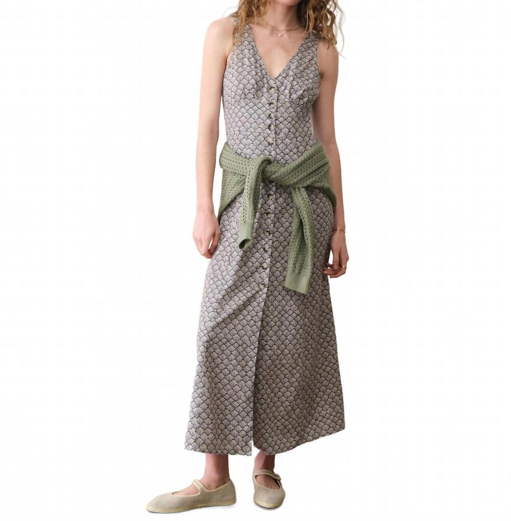 NEW MARINE LAYER camila maxi dress in navy seashell